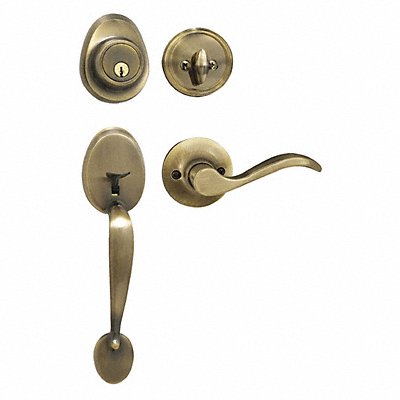 MASTER LOCK HDLWLLH0605KA4 Lever Lockset Antique Brass Wave Style