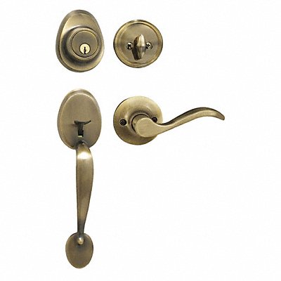 MASTER LOCK HDLWLRH0605KA4 Lever Lockset Antique Brass Wave Style