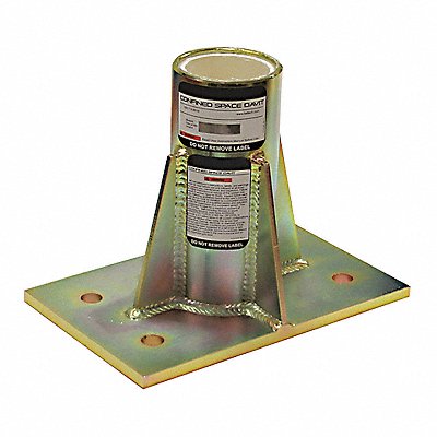 FALLTECH 493F83 Base for Davit Mast Yellow Zinc Plated