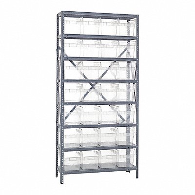 QUANTUM STORAGE SYSTEMS 1875SB808CL H2213 Bin Shelving 18inx75inx36in Clear