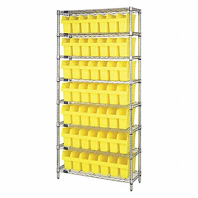 QUANTUM STORAGE SYSTEMS WR8801YL Bin Shelving 36inx74inx12in Yellow