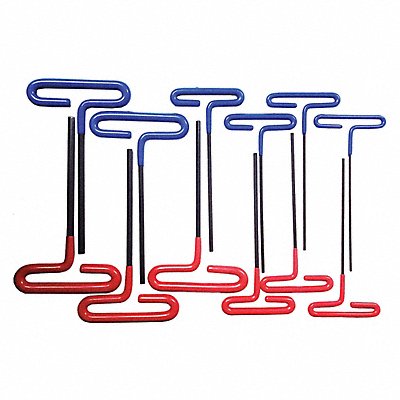 WESTWARD 493L32 Hex Key Set T 6 in