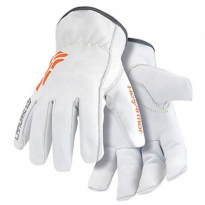 HEXARMOR 4061L9 J7655 Leather Gloves Light Grey Orange L PR