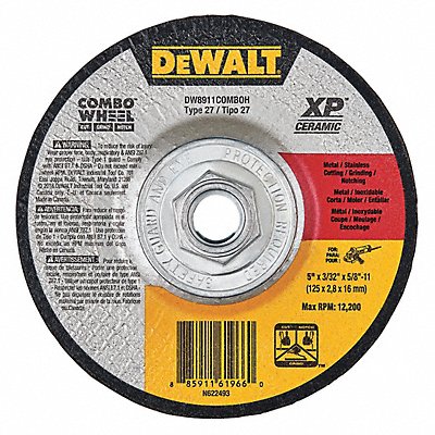 DEWALT DW8911ComboH Abrasive Cut Off/Grind Wheel Type 27