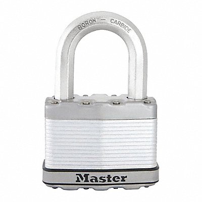 MASTER LOCK M15XLF Keyed Padlock 1 3/16 in Rectangle Silver