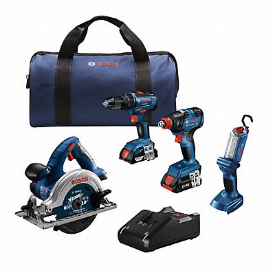 BOSCH GXL18V497B23 Combo Kit 4-Tool Drive Size 1/2 18V DC