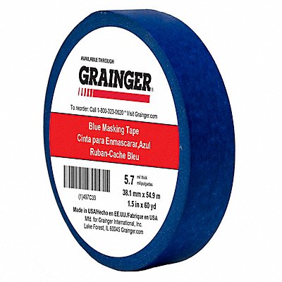 GRAINGER TC2715X60YD Masking Tape 1 1/2 W 60 yd L Blue