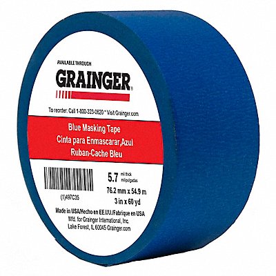 GRAINGER TC273X60YD Masking Tape 3 W 60 yd L Blue