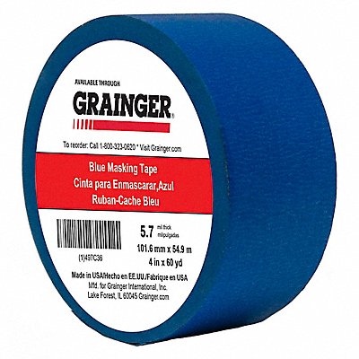 GRAINGER TC274X60YD Masking Tape 4 W 60 yd L Blue
