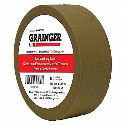 GRAINGER TC972X60YD Masking Tape 2 W 60 yd L Tan