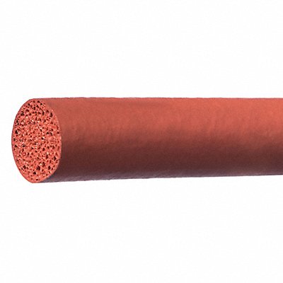 GRAINGER ZUSASSRC33 Silicone Cord Diameter 1/2 in Red