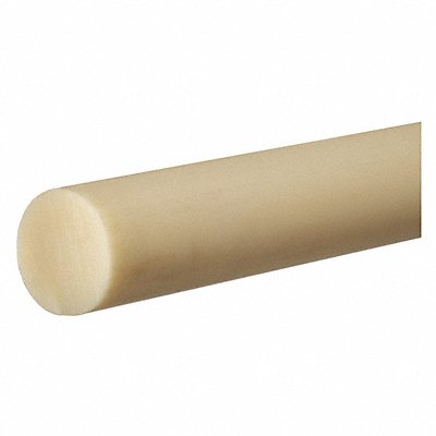 GRAINGER BULKPRABS21 Plastic Rod ABS 2 Dia 6ftL Beige