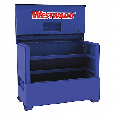 WESTWARD 499N10 Piano-Style Jobsite Box 50 in Blue