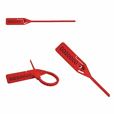 ELC SECURITY PRODUCTS 061H14PPRD Pull-Tight Seals Red Unfinished PK250