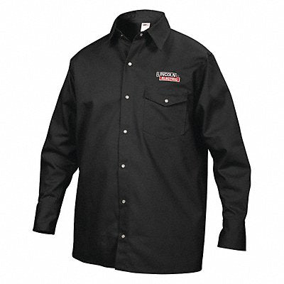 LINCOLN ELECTRIC KH809L Flame Resistant Collared Shirt Black L