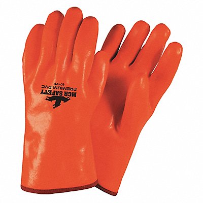 MCR SAFETY 6712F Gloves PVC L 12 in L Gauntlet PR PK12