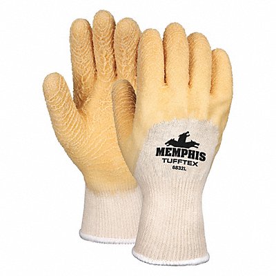 MCR SAFETY 6832S Gloves Latex S 11 in L Jersey PR PK12