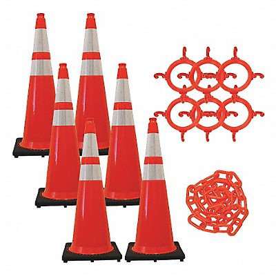 MR. CHAIN 972806 Traffic Cone Kit Orange Gloss 36 in.