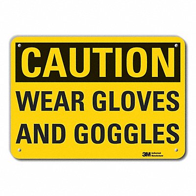 LYLE LCU30287RA14x10 Rflct Eye Hand Caution Sign 10x14in Alum