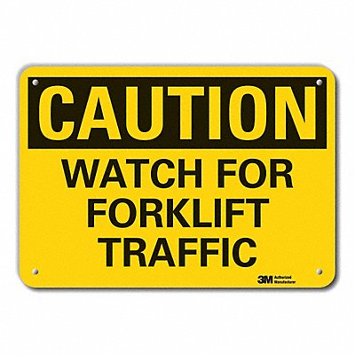 LYLE LCU30305RA14x10 Reflective Lift Truck Trfc Caution Sign 10x14in