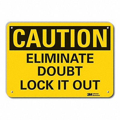 LYLE LCU30309RA10x7 Rflct Lockout Tagout Caution Sign 7x10in