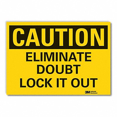 LYLE LCU30309RD10x7 Lockout Tagout Caution Reflective Label 7x10in