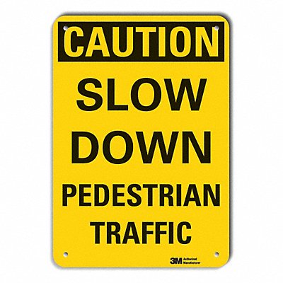 LYLE LCU30313RA14x10 Reflective Pedestrian Trfc Caution Sign 10x14in