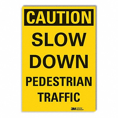 LYLE LCU30313RD5x35 Pedestrian Trfc Caut Reflective Label 3.5x5in