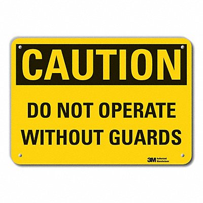 LYLE LCU30322RA14x10 Rflct Machine Guard Caution Sign 10x14in