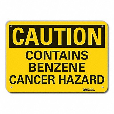 LYLE LCU30327RA14x10 Rflct Benzene Caution Sign 10x14in Alum