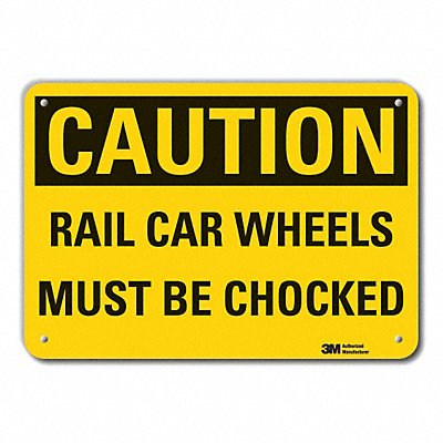 LYLE LCU30336RA14x10 Rflct Chock Wheel Caution Sign 10x14in Alum