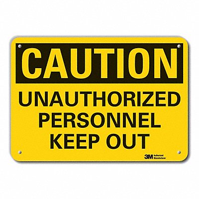 LYLE LCU30338RA10x7 Caution Sign 7 in x 10 in Aluminum