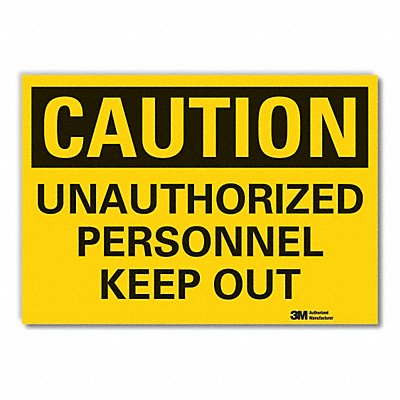 LYLE LCU30338ED10x7 Caution Sign 7in x 10in Non-PVC Polymer