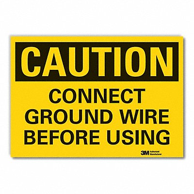 LYLE LCU30339RD5x35 Grounding Caution Reflective Label 3.5x5in