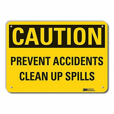 LYLE LCU30345RA14x10 Rflct Spill Control Caution Sign 10x14in