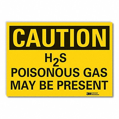 LYLE LCU30347RD14x10 H2S Poisonous Gas Caut Reflective Label 10x14in