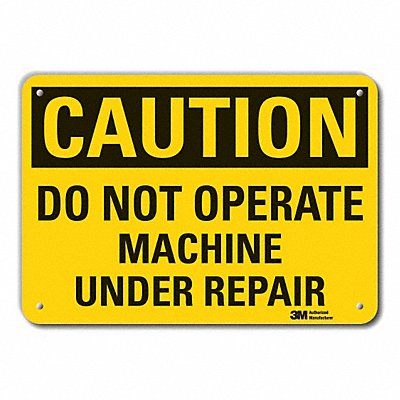 LYLE LCU30351RA10x7 Rflct Mach Operation Caution Sign 7x10in