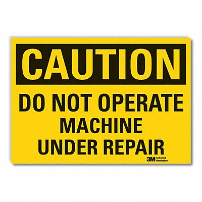 LYLE LCU30351RD7x5 Mach Operation Caut Reflective Label 5x7in