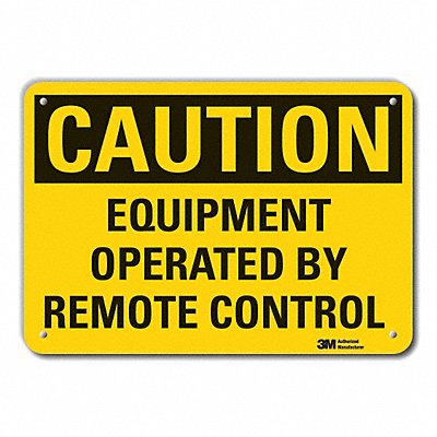LYLE LCU30360RA14x10 Rflct Mach Operation Caution Sign 10x14in