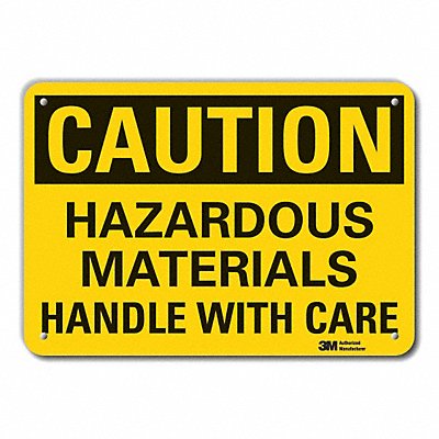 LYLE LCU30362RA14x10 Rflct Hzrdous Mtrl Caution Sign 10x14in