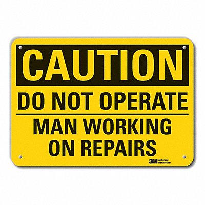 LYLE LCU30366RA14x10 Rflct Mach Operation Caution Sign 10x14in