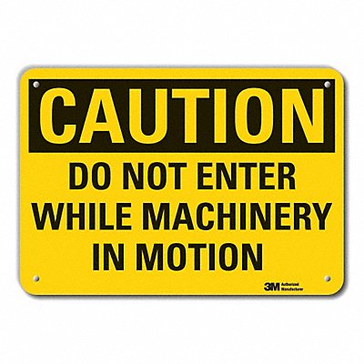 LYLE LCU30371RA14x10 Reflective Mach Operation Caution Sign 10x14in