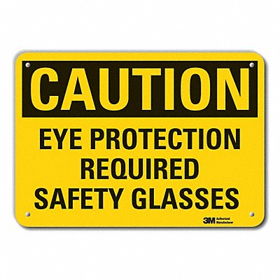 LYLE LCU30373RA14x10 Rflct Eye Caution Sign 10x14in Alum