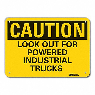 LYLE LCU30374RA14x10 Rflct Lift Truck Trfc Caution Sign 10x14in