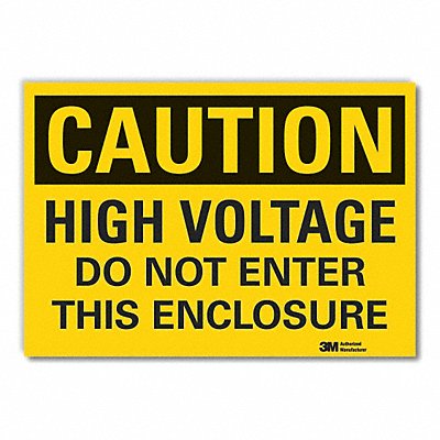 LYLE LCU30378RD5x35 High Voltage Caution Reflective Label 3.5x5in