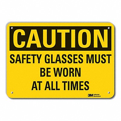 LYLE LCU30379RA10x7 Rflct Eye Caution Sign 7x10in Aluminum