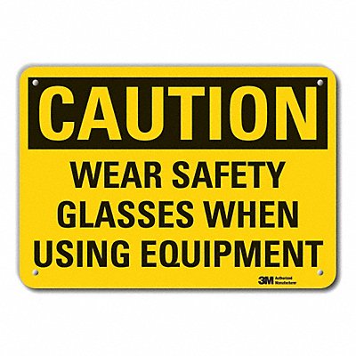 LYLE LCU30380NP10x7 Caution Sign 7 in x 10 in Plastic