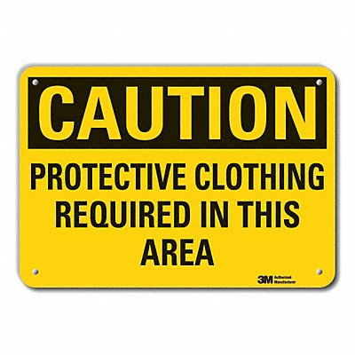 LYLE LCU30387RA14x10 Rflct PPE Caution Sign 10x14in Alum