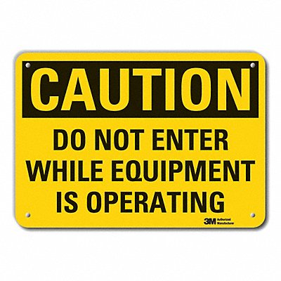 LYLE LCU30388RA14x10 Reflective Mach Operation Caution Sign 10x14in