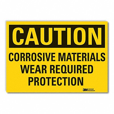 LYLE LCU30396RD5x35 Corrosive Mtrl Caut Reflective Label 3.5x5in